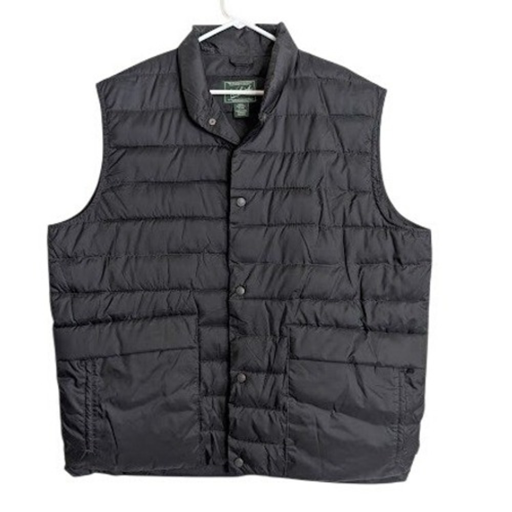 Woolrich Mens XL Black Puffer Vest Lightweight‎ Wool Fill Hiking Outdoor
